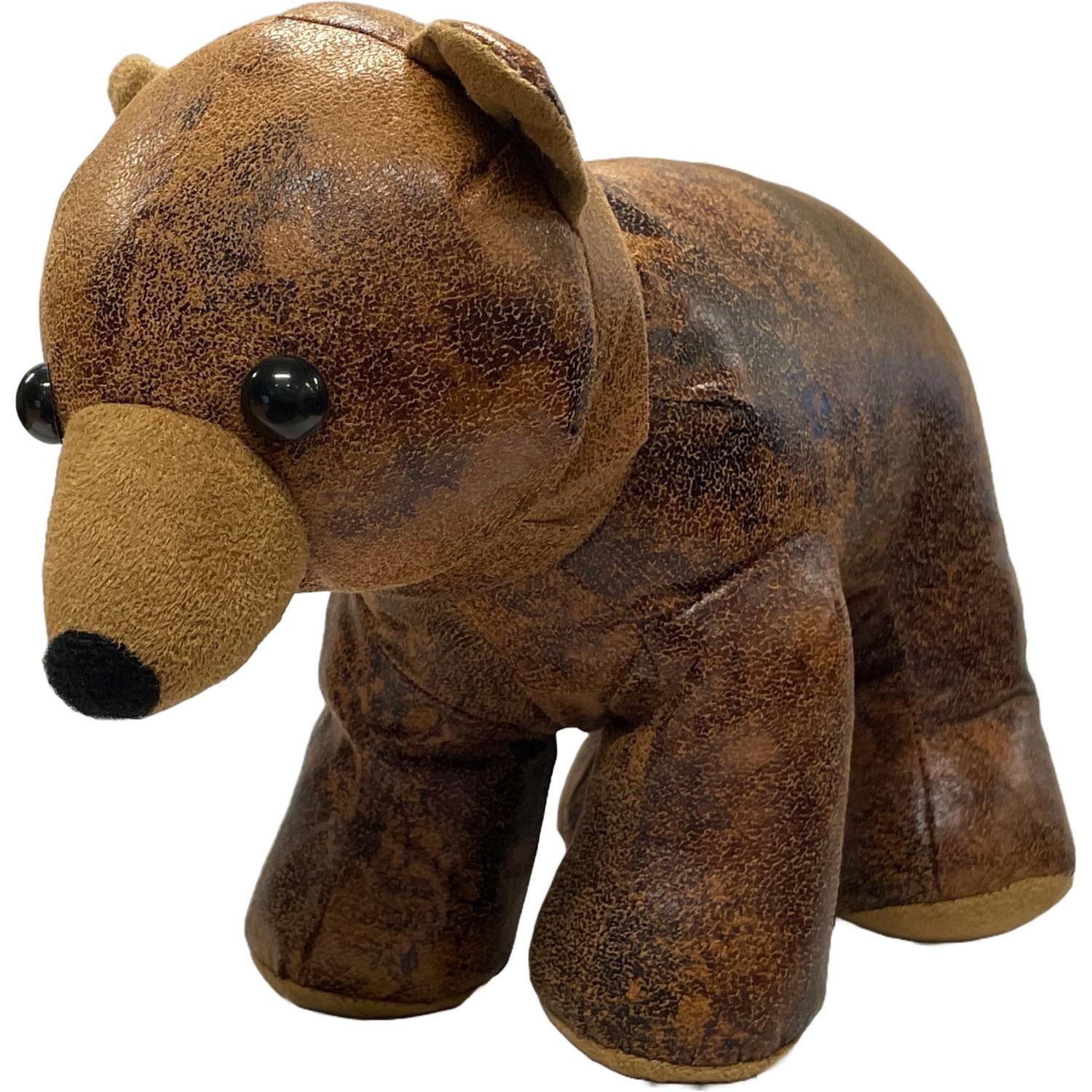 Betty the Bear Leather Door Stop
