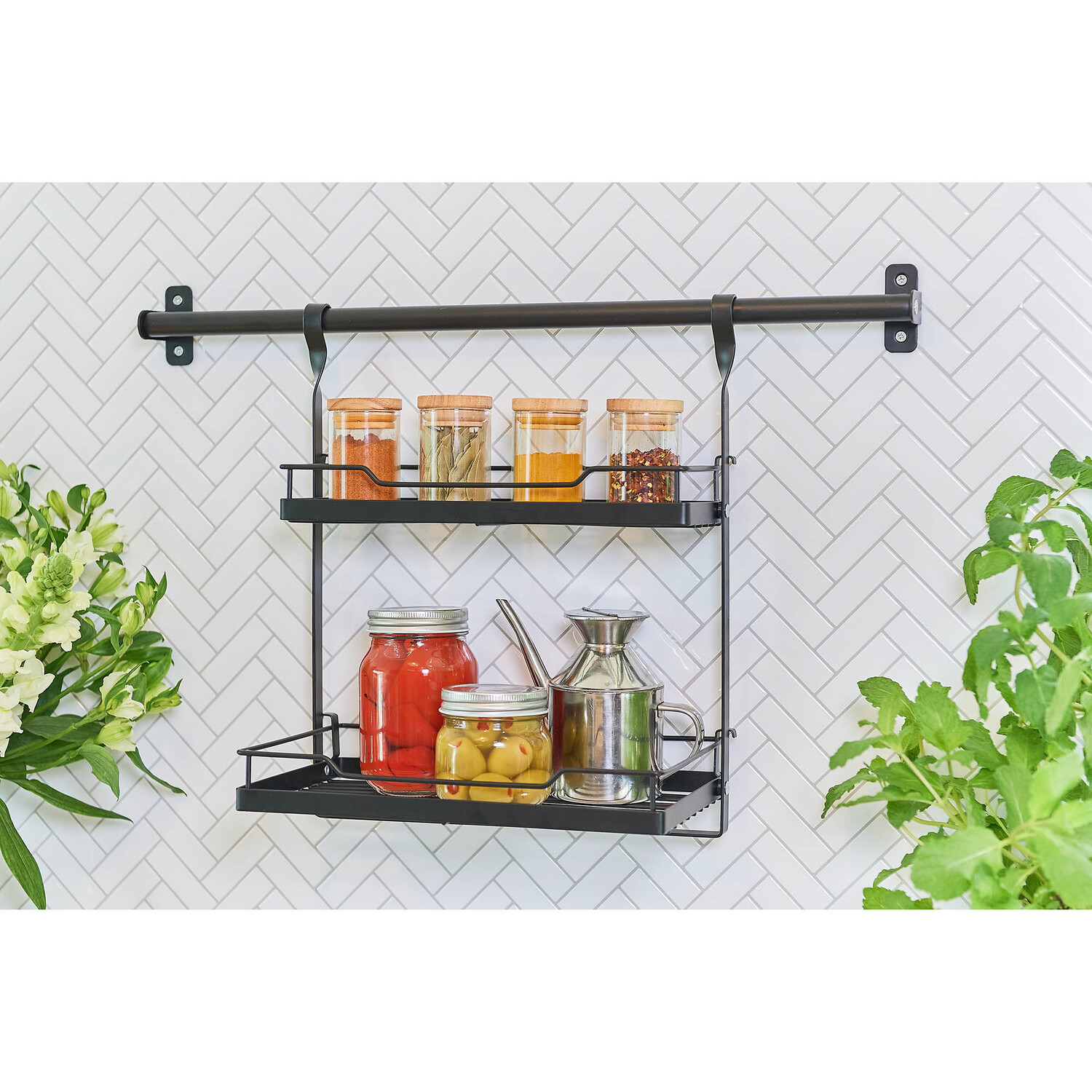 Hanging 2-Tier Shelf Black