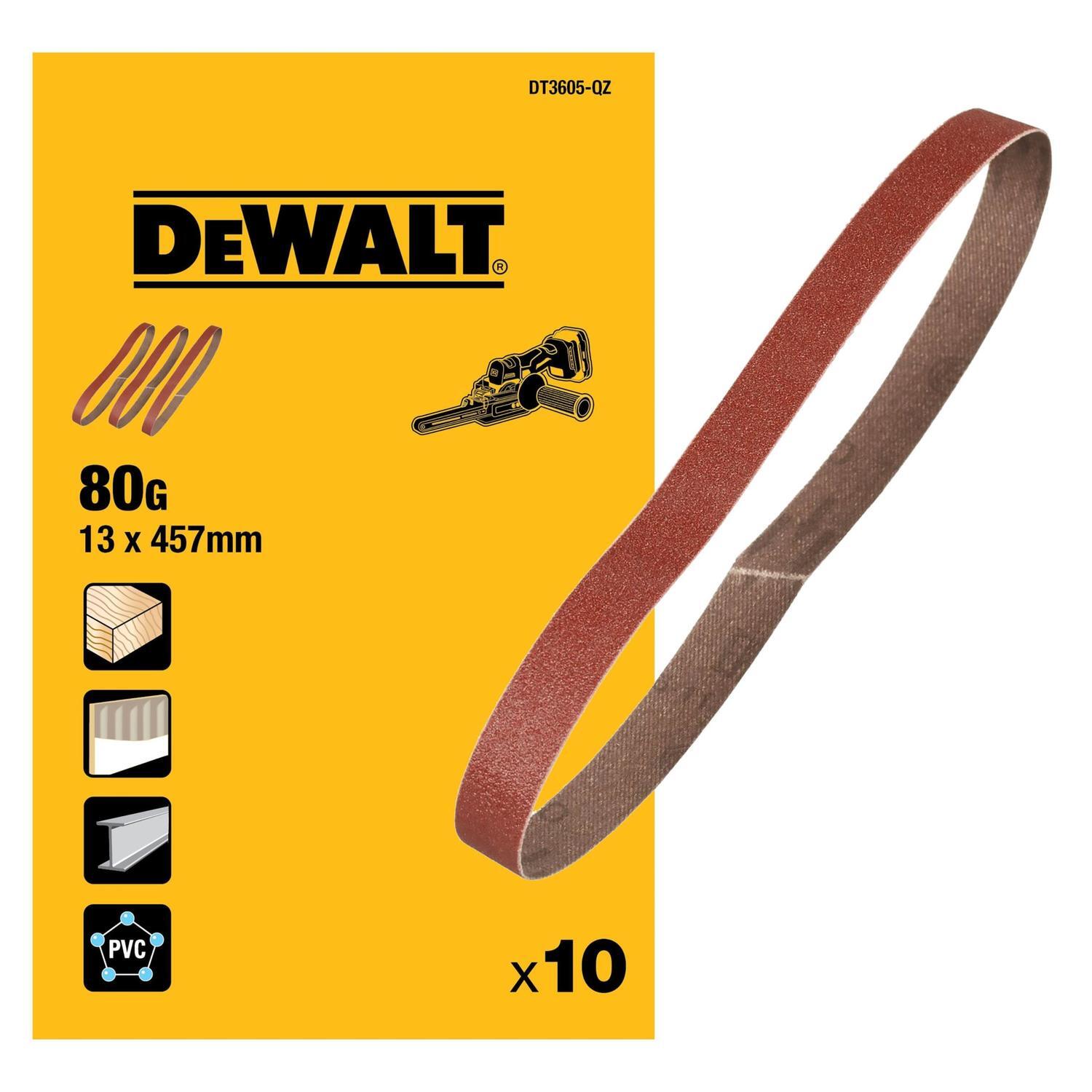 Sanding Belt Band File 80G Dewalt 10 Pack