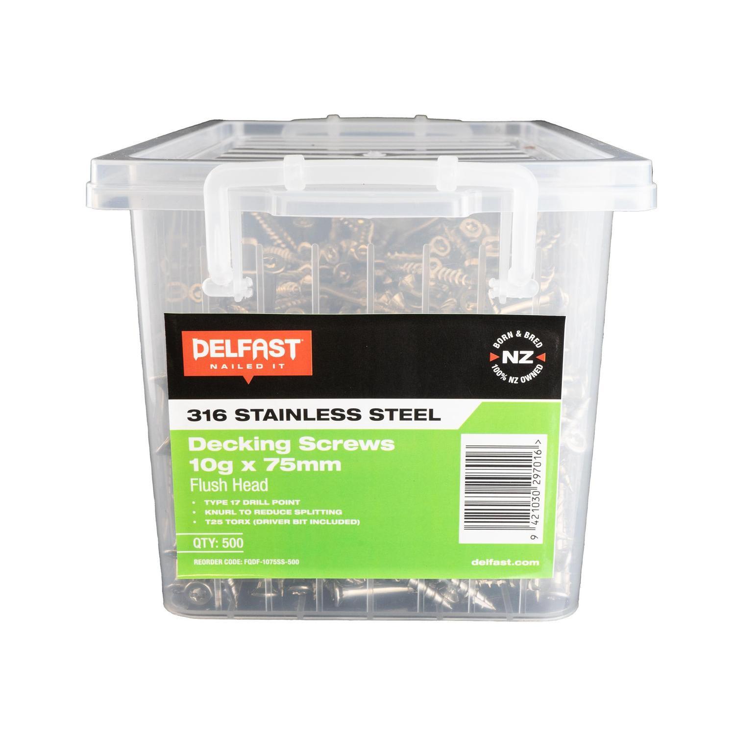 Decking Screws 10g x 75mm Stainless Steel 316