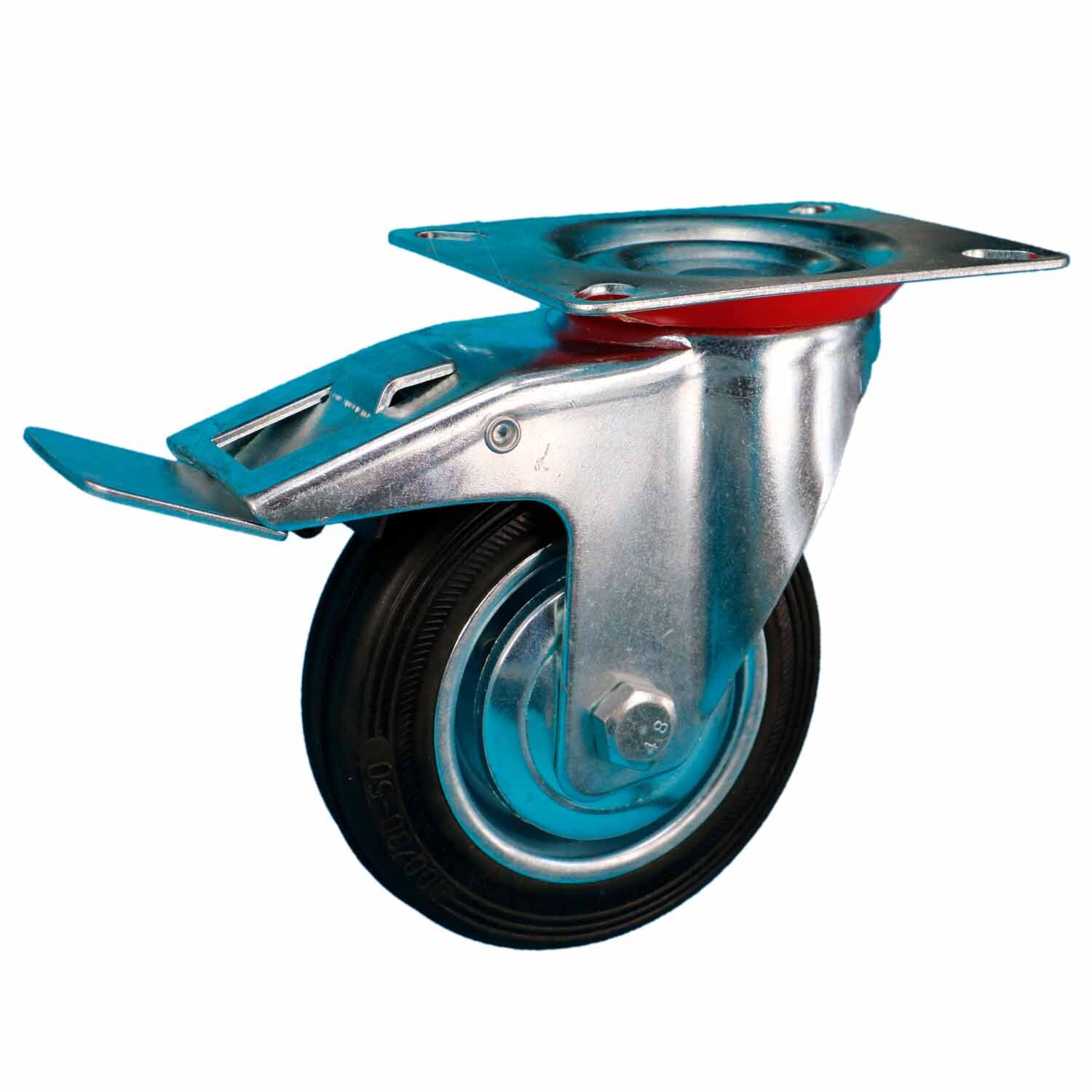 Rubber Swivel Castor With Brake