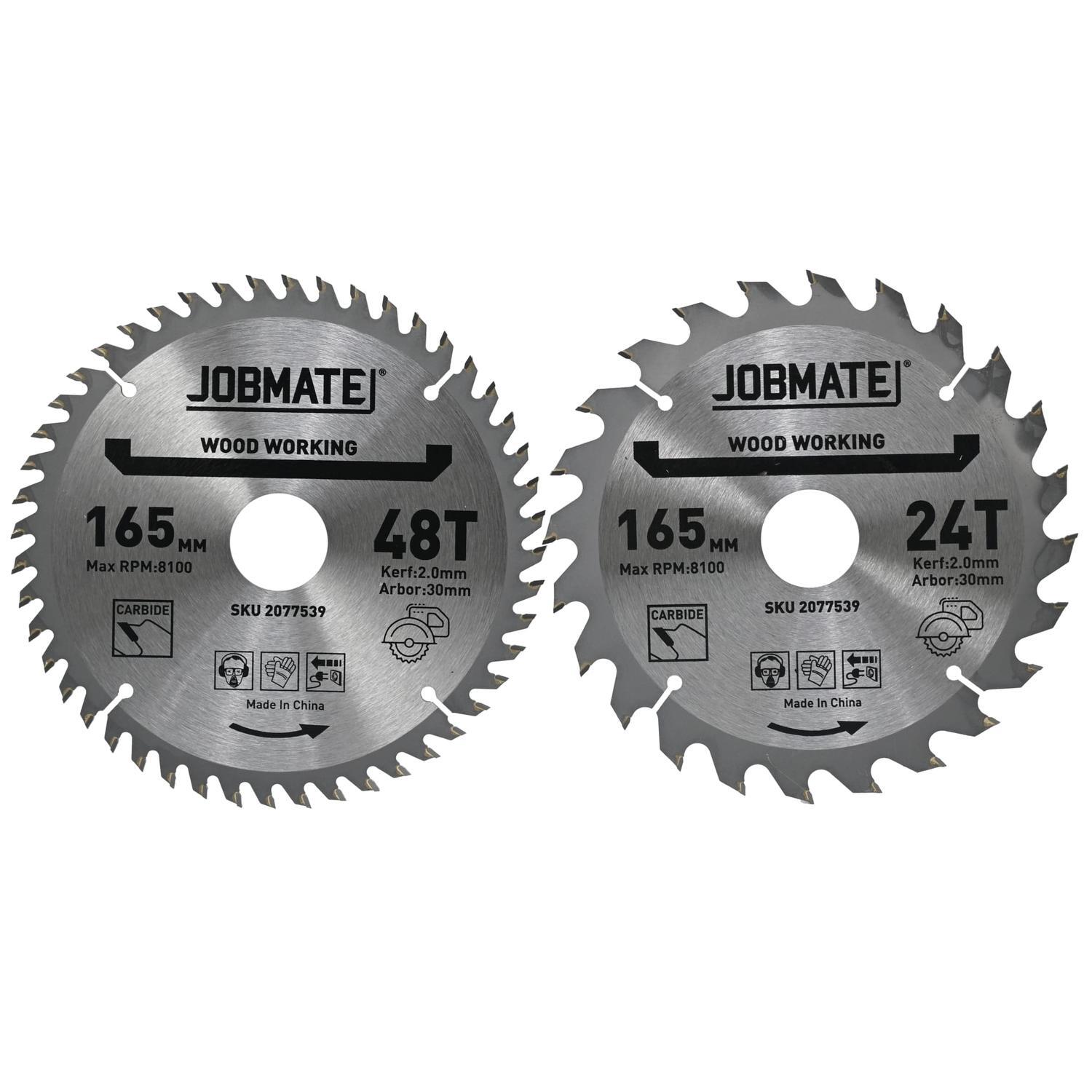 Circular Saw Blade 24T and 48T 2-Pack 165mm