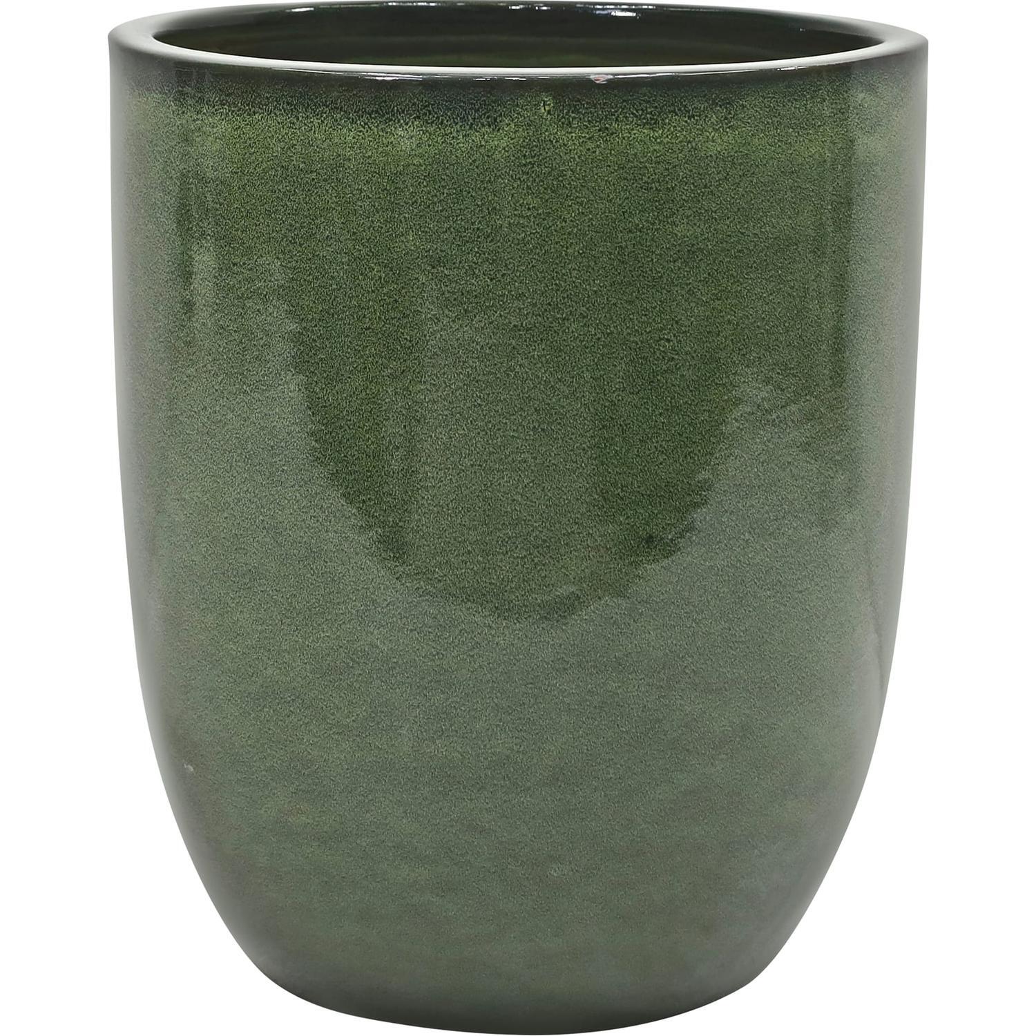 Glazed Corsica Ceramic Pot Large Forest Green