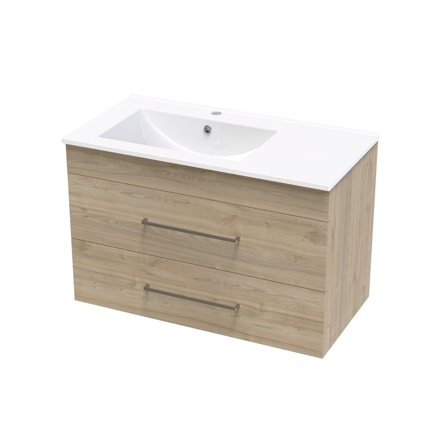 Cashmere Valley 900 Left Hand Bowl Double Drawer Wall Colour