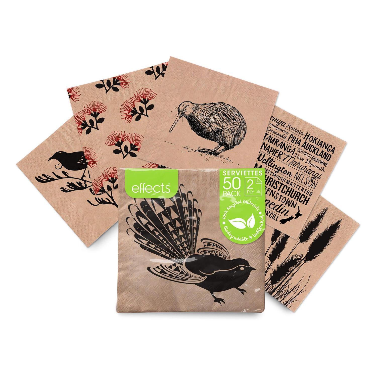 ECO Kiwiana Serviettes 50 Pack