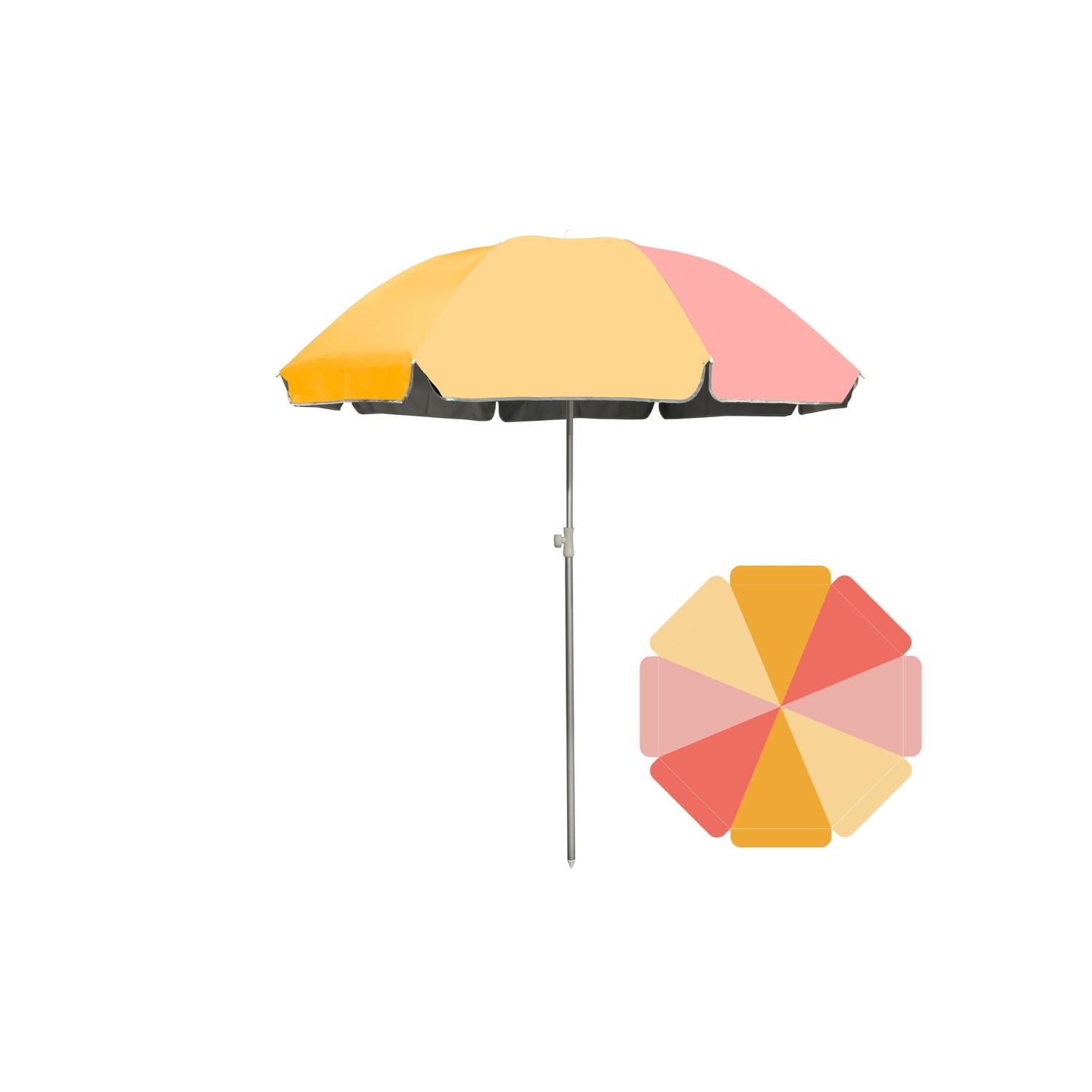 Premium Beach Umbrella 2m Multi Pink