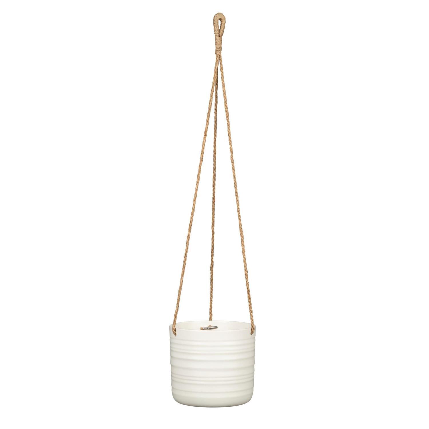 Indoor Hanging Cottage Cup Pot White 14.5cm 128 x 142 x 142mm