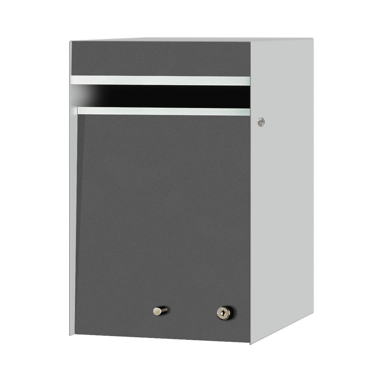 Metal Letterbox  Silver Pearl/Grey