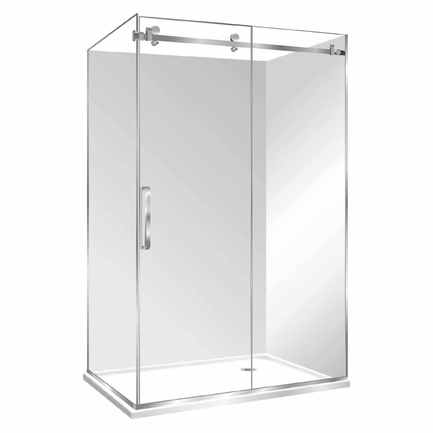 Luxury 2000 Frameless Shower - Right-Hand Tray