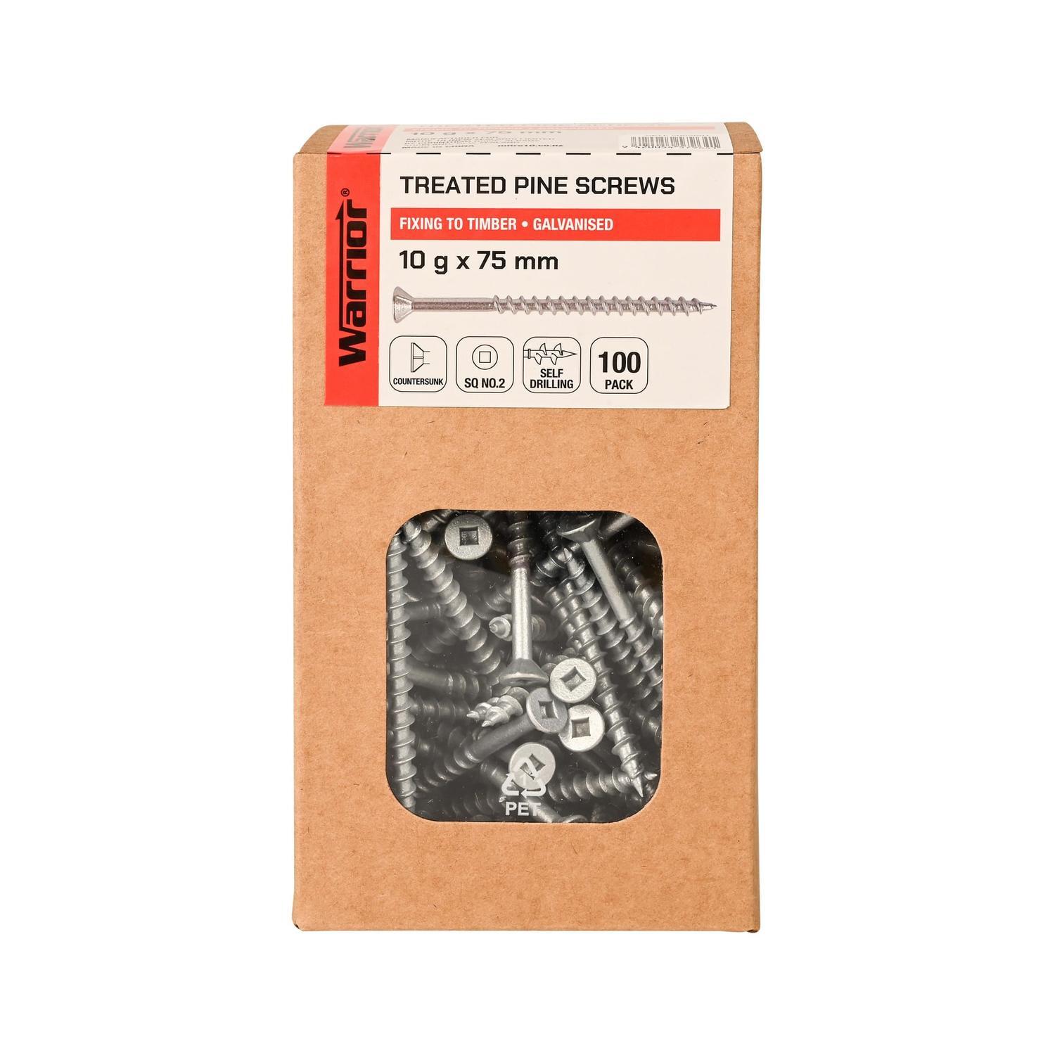Treated Pine Screws 10 g x 75mm Galvanised