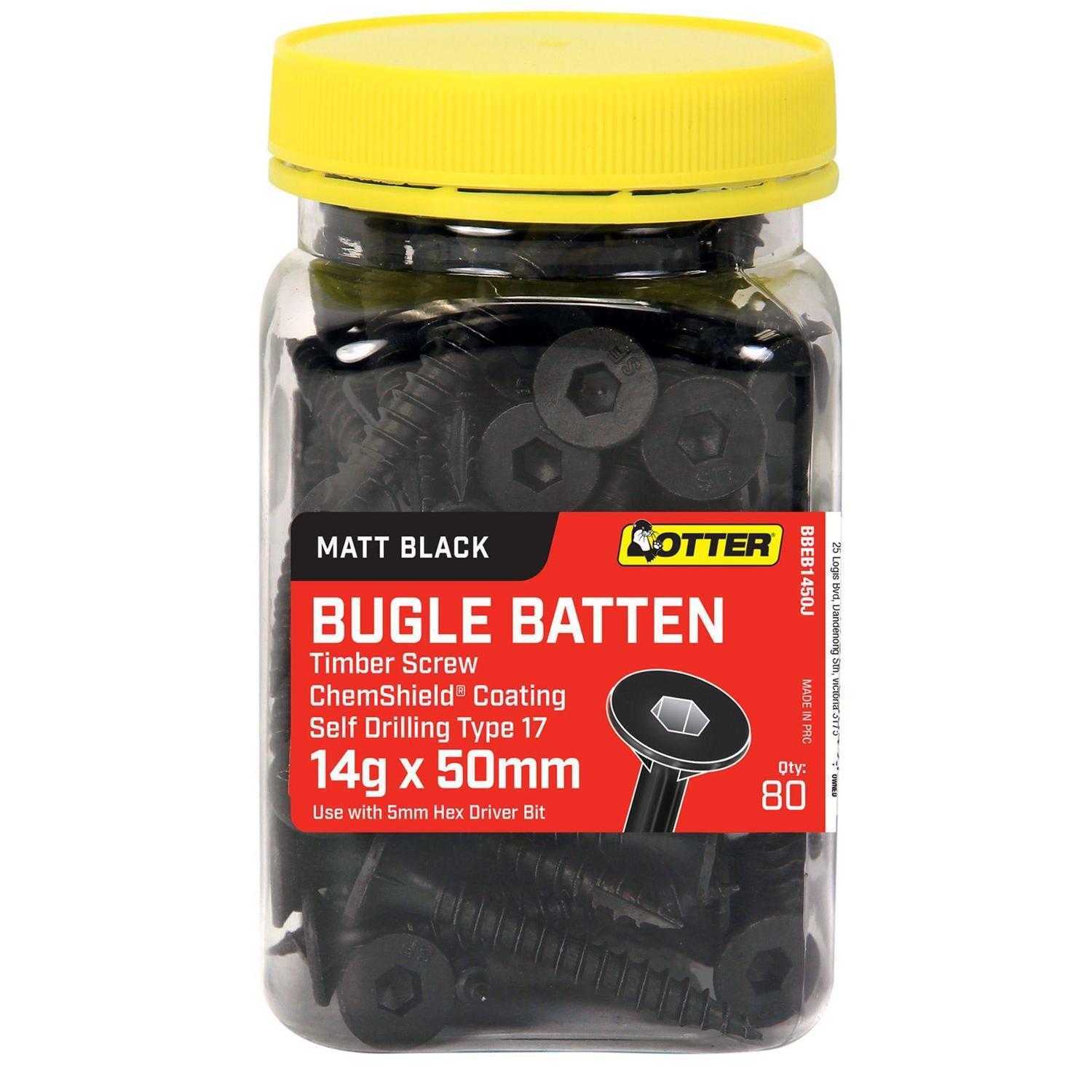 Light Duty Timber Screws 14g x 50mm Pack of 80 ChemShield Black