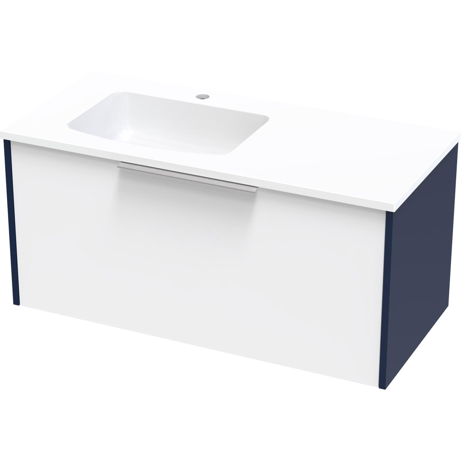 Nikau Grove 1000 Left Hand Bowl Single Drawer Ultra Gloss White/Colour