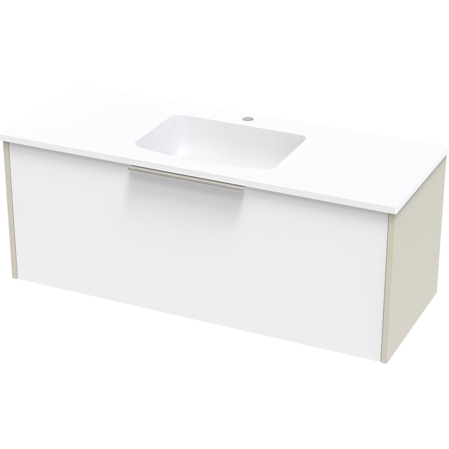 Nikau Grove 1200 Single Drawer Ultra Gloss White/Colour White
