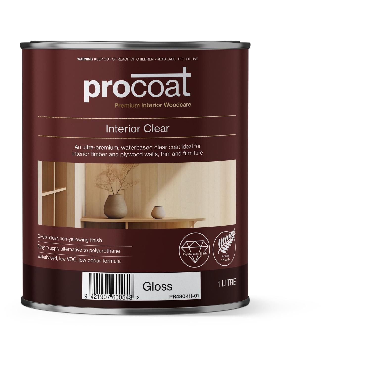Premium Interior Clear Gloss 1 litre Clear