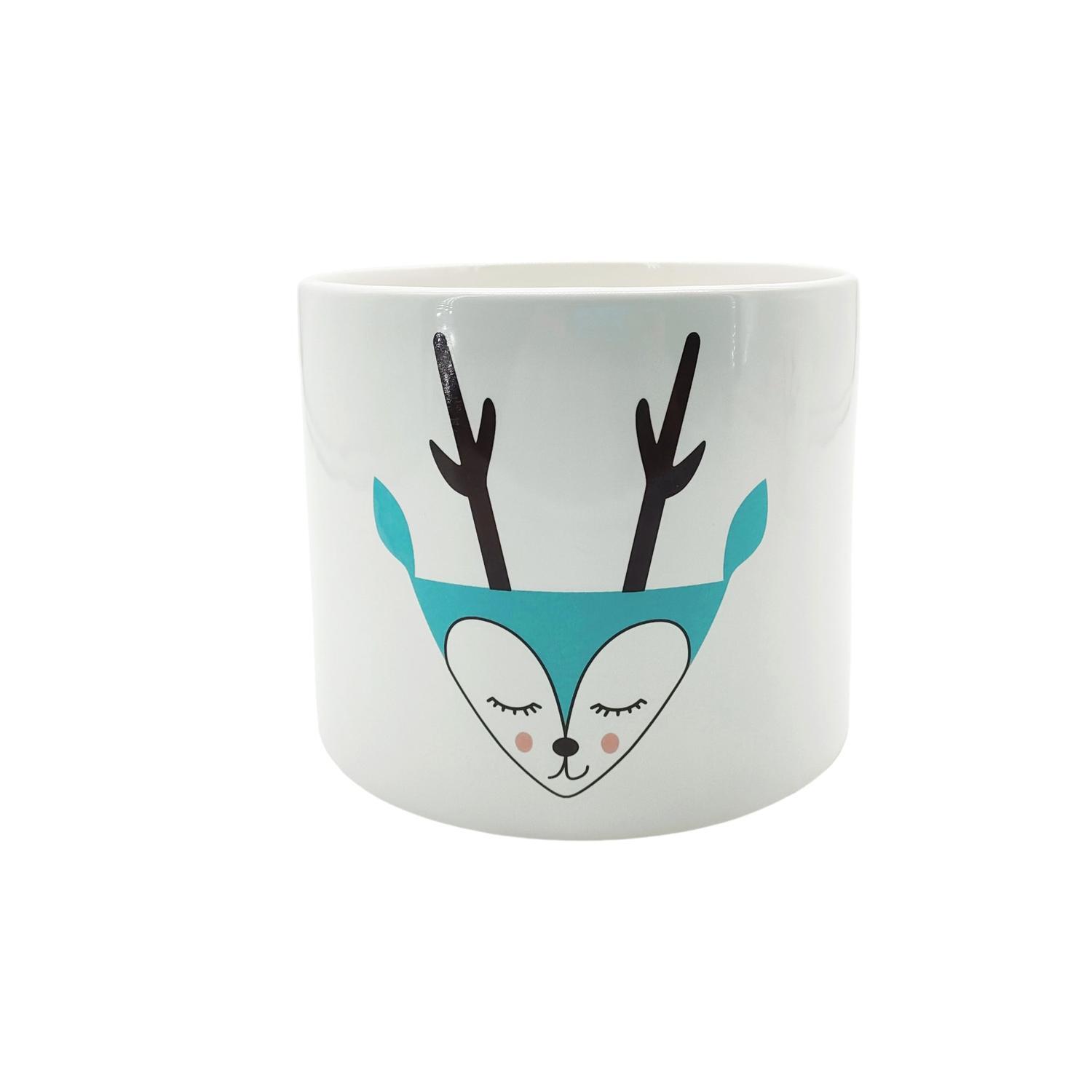 Deer Ceramic Pot 9cm Blue