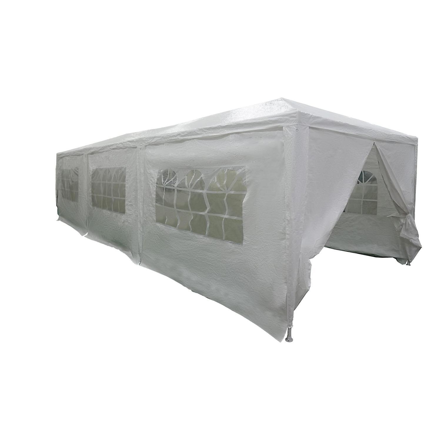 Party Gazebo with Side Walls 9m x 3m White