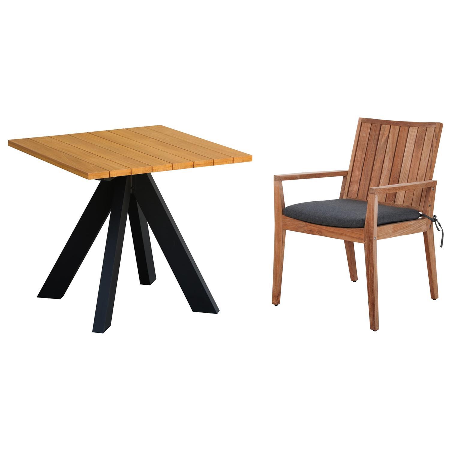 Outdoor Dining Setting With Milano Arm Chairs 5 Piece