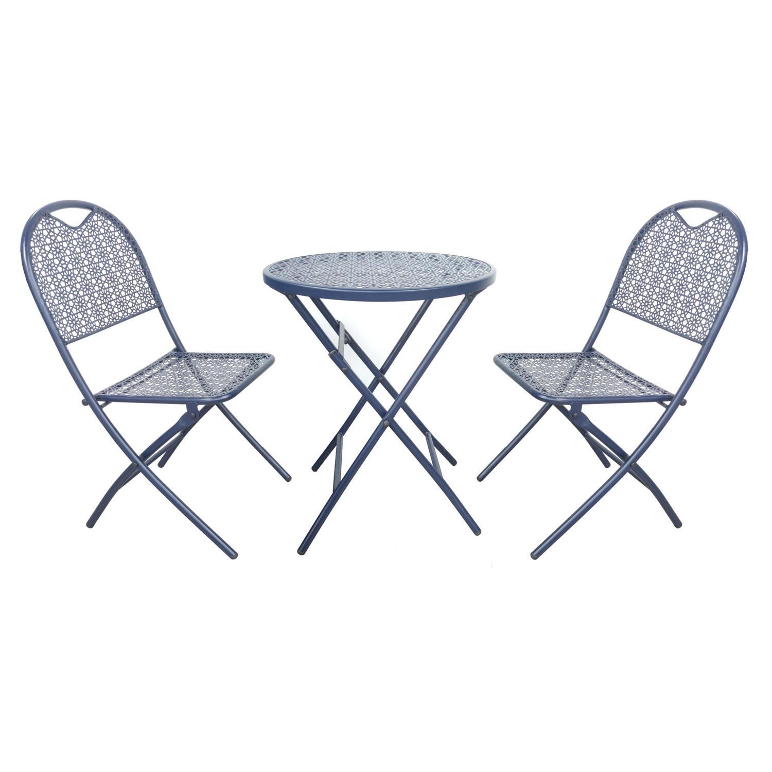 Porto Outdoor Cafe Setting 3 Piece Blue
