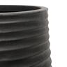 Tall Round Ribbed Resin Pot L Black