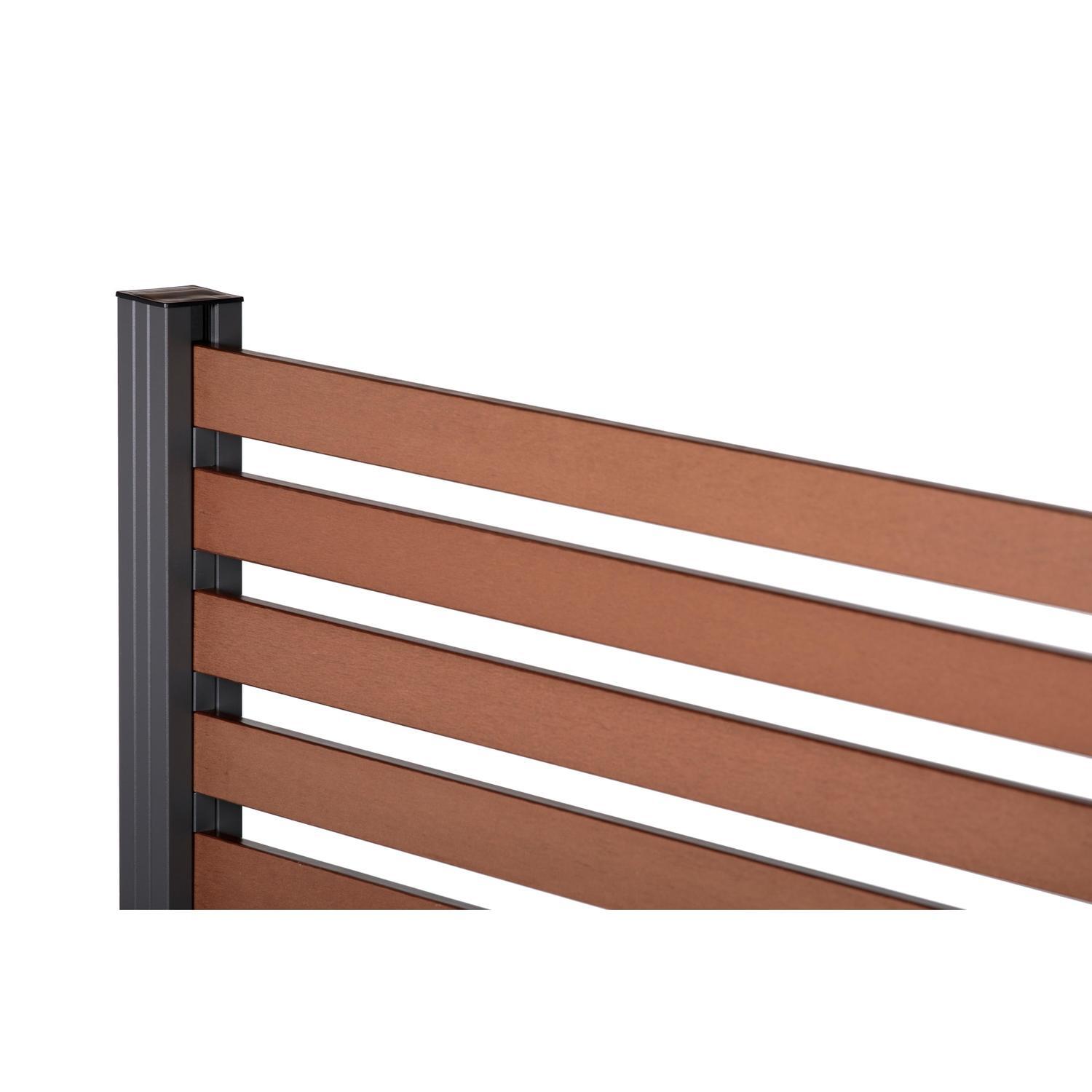 Composite Fence Panel With Slat Top