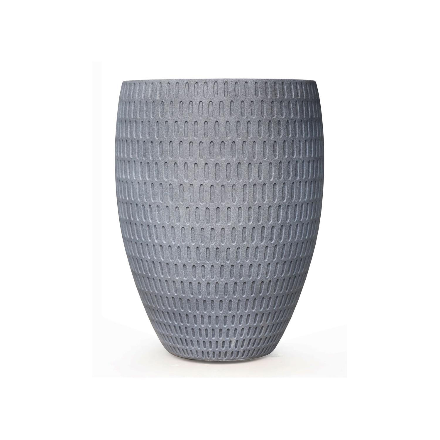 Sandy Tappered Cylinder Pot M Grey