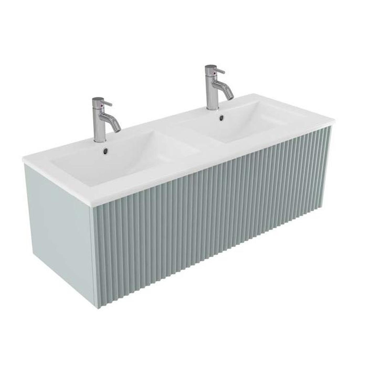 Wave Wall Hung Double Bowl Vanity 1200mm Cielo