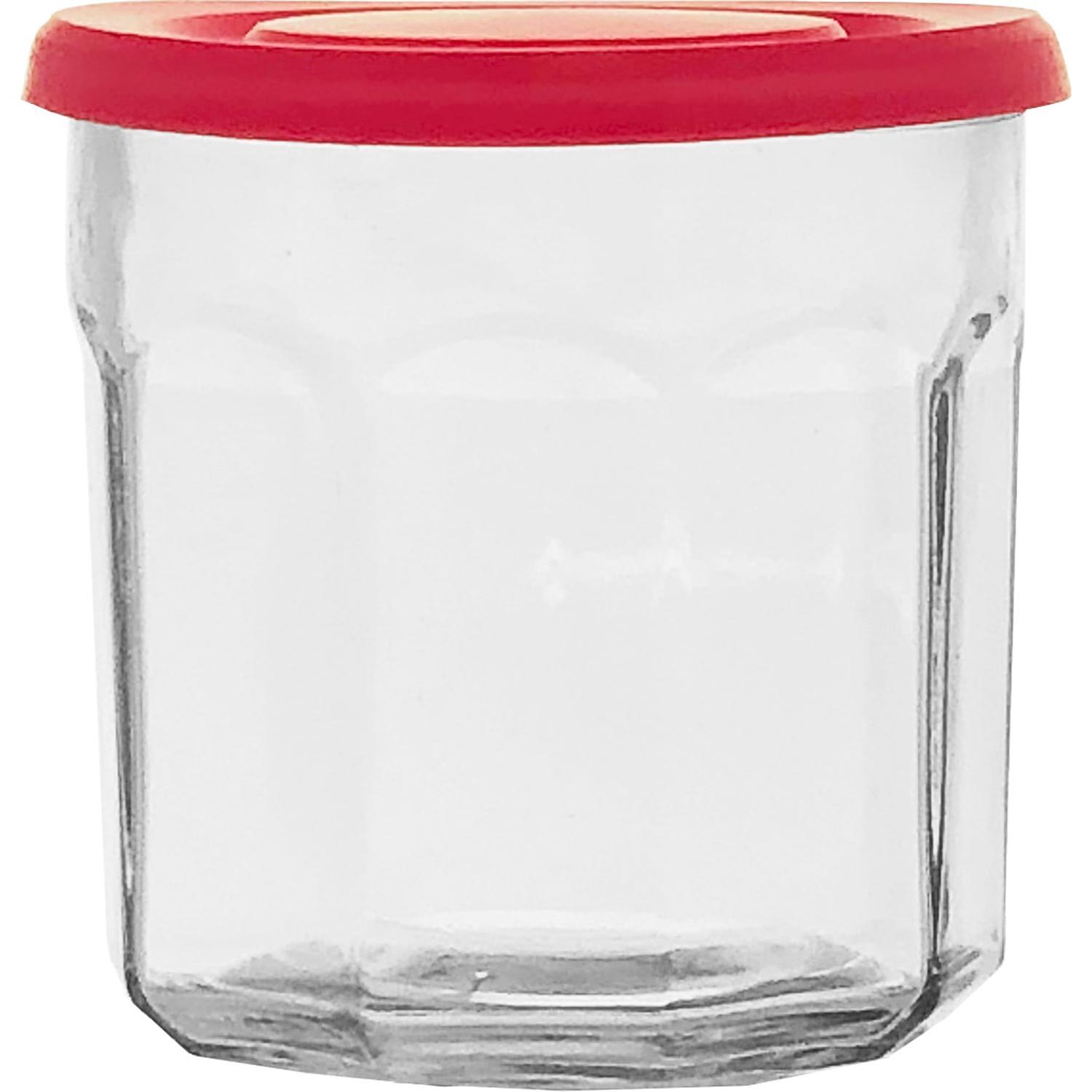 Glass Jar with Plastic Lid Set of 6