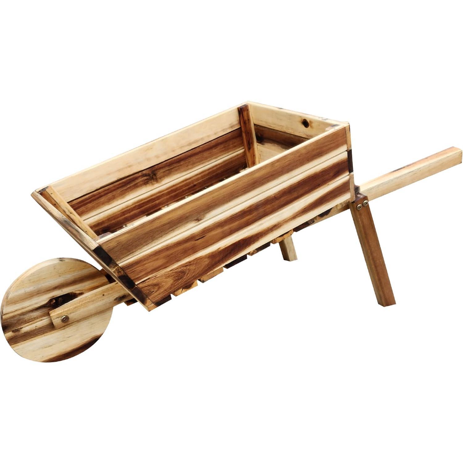 Acacia Wheel Barrow Planter