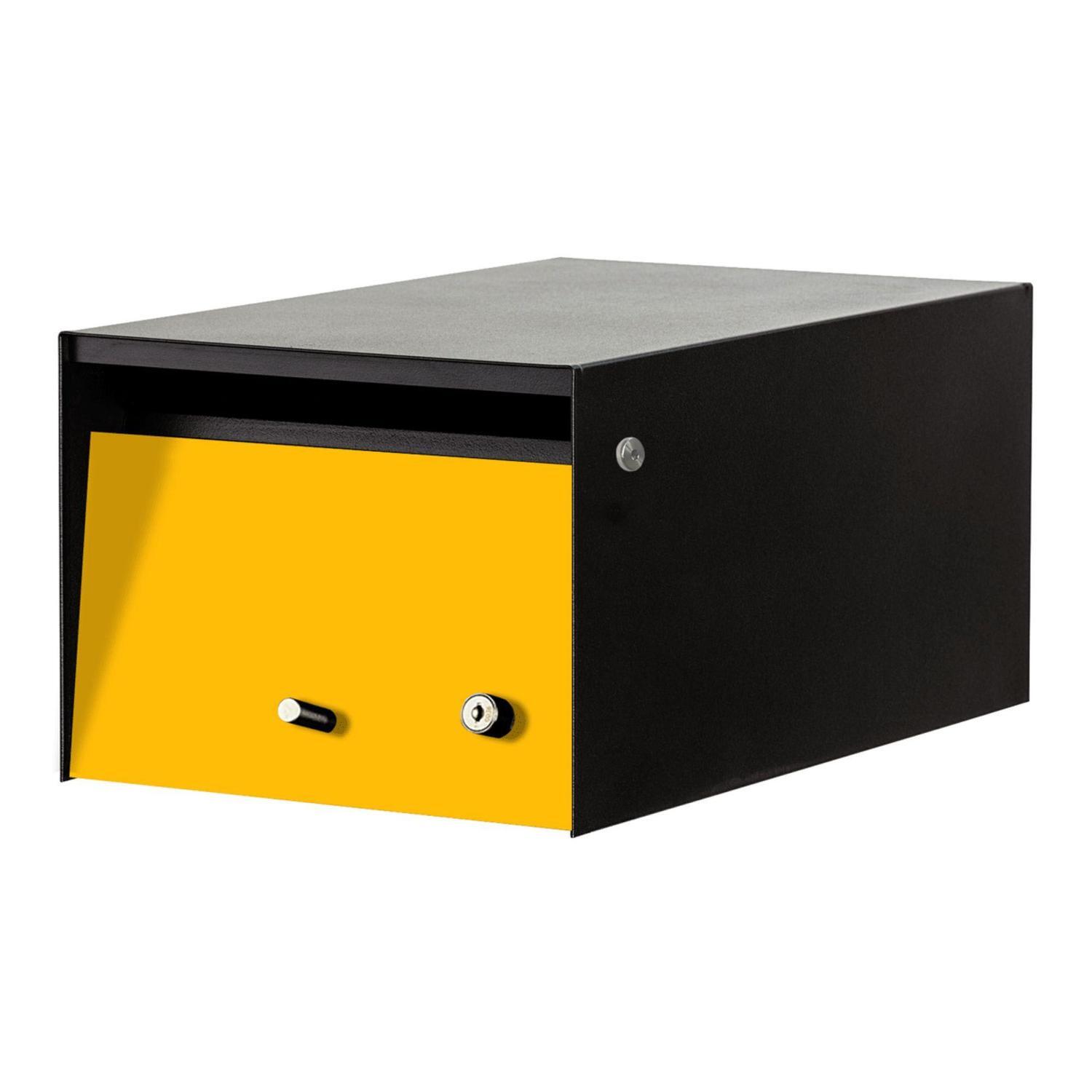 Metal Letterbox  Black/Yellow