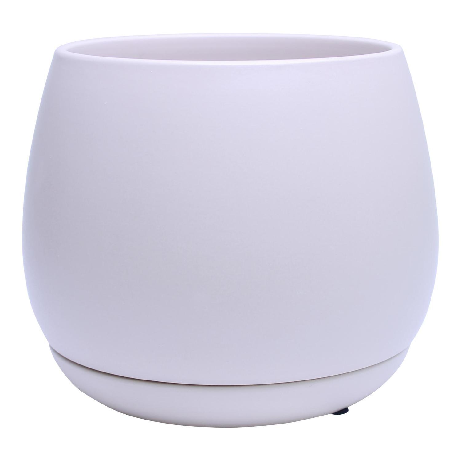 Indoor Addie Pot and Saucer 18cm White