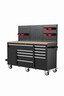 Tool Cabinet With Timber Top Black H:1490mm, W:1870mm, D:600mm