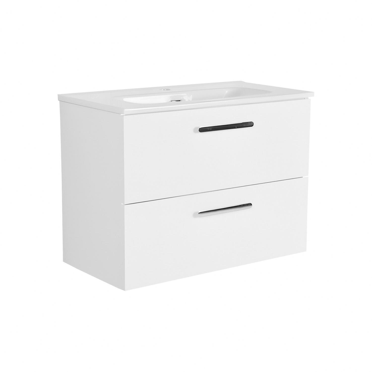 Slim Wall Hung Vanity 750 mm White