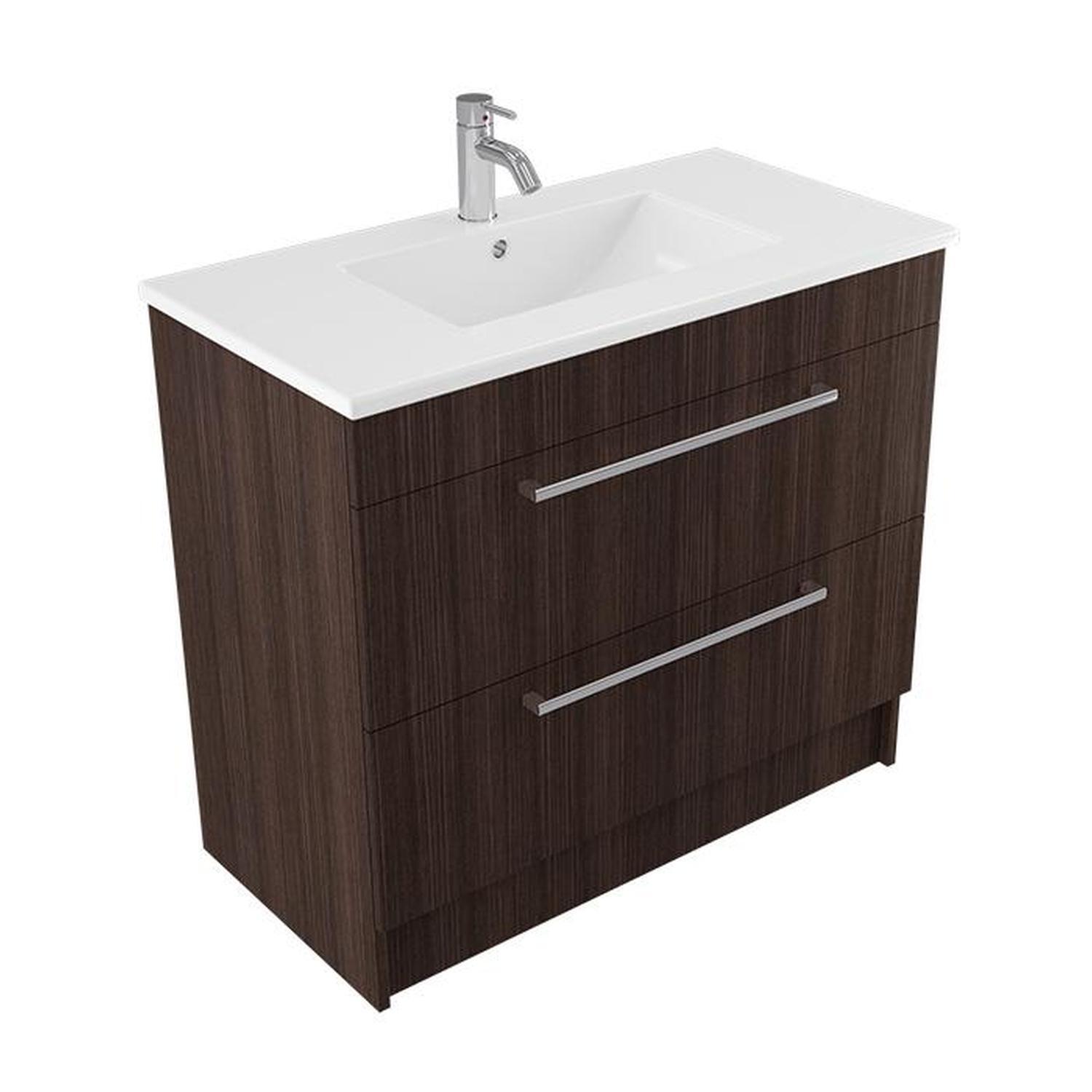 Calais Floor Vanity 900mm Charred Oak