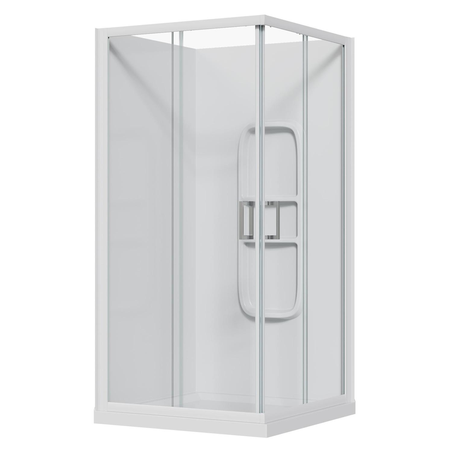 2 Sided Slider Side Mould Acrylic Shower 1000 x 1000 x 2015mm White
