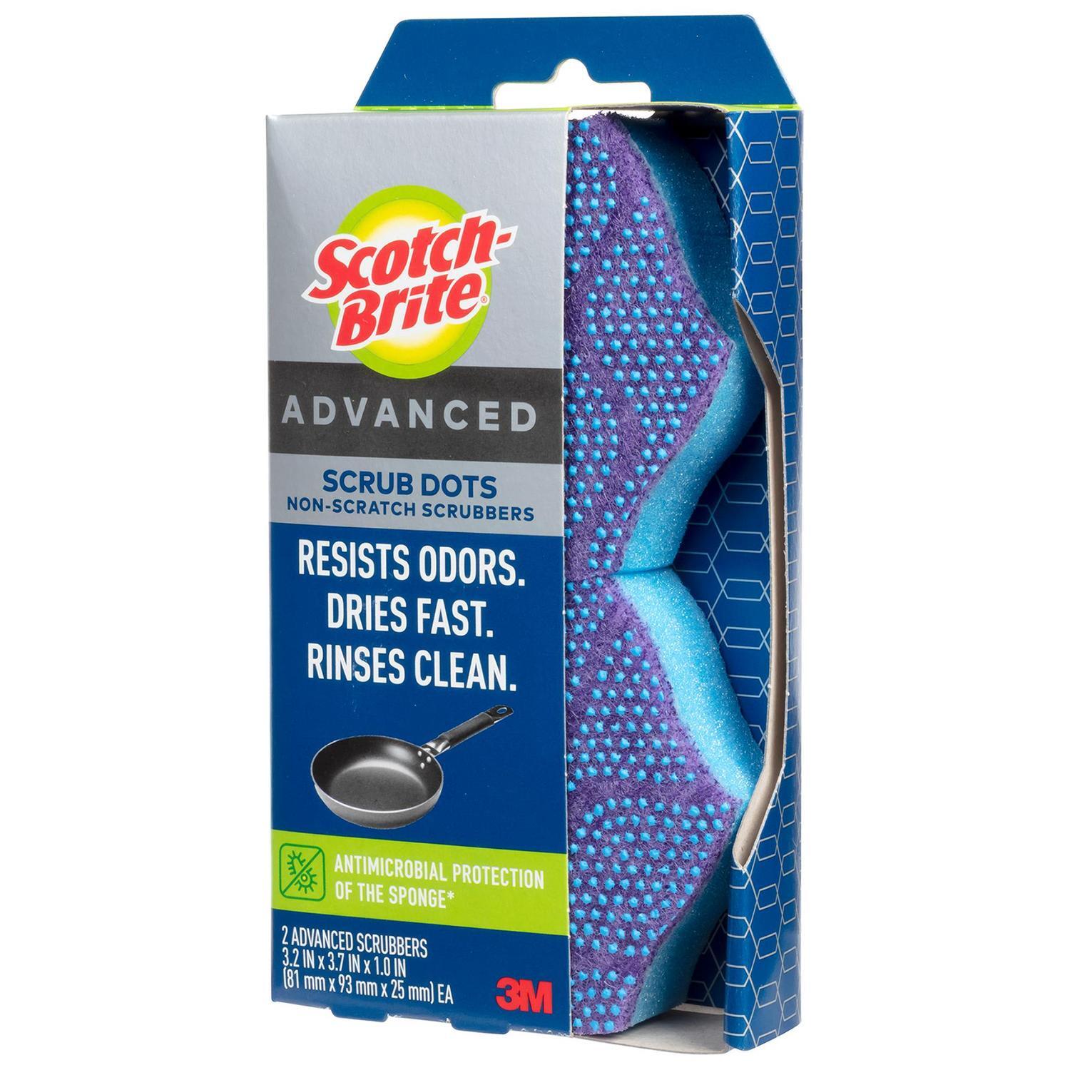 Scrub Dots Non-Scratch Scrubbers 2 Pack Purple and Blue