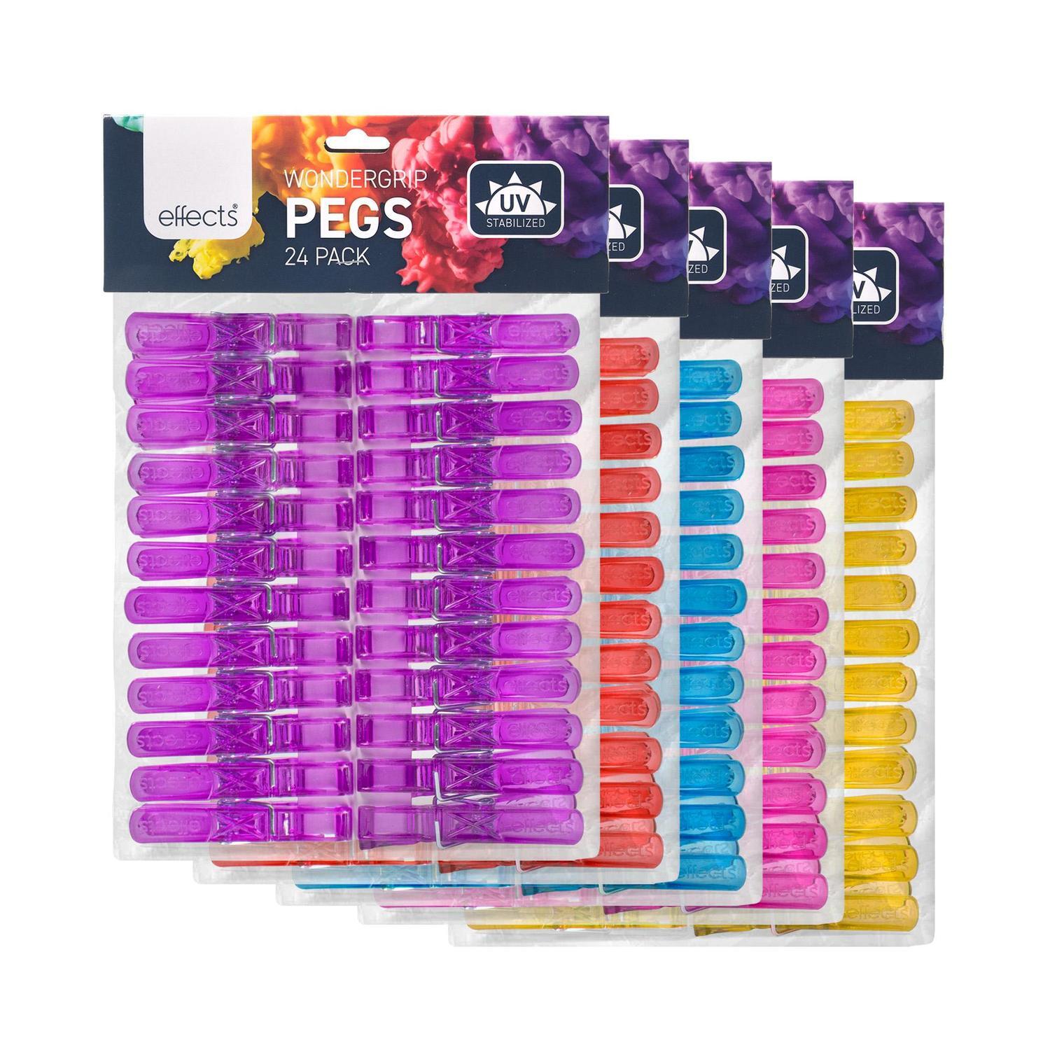 Wonder Grip Spring Pegs Assorted Colours 24 Pack
