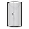 Curved Flat Wall Acrylic Shower Offset Waste 900 x 900 x 2015mm Black