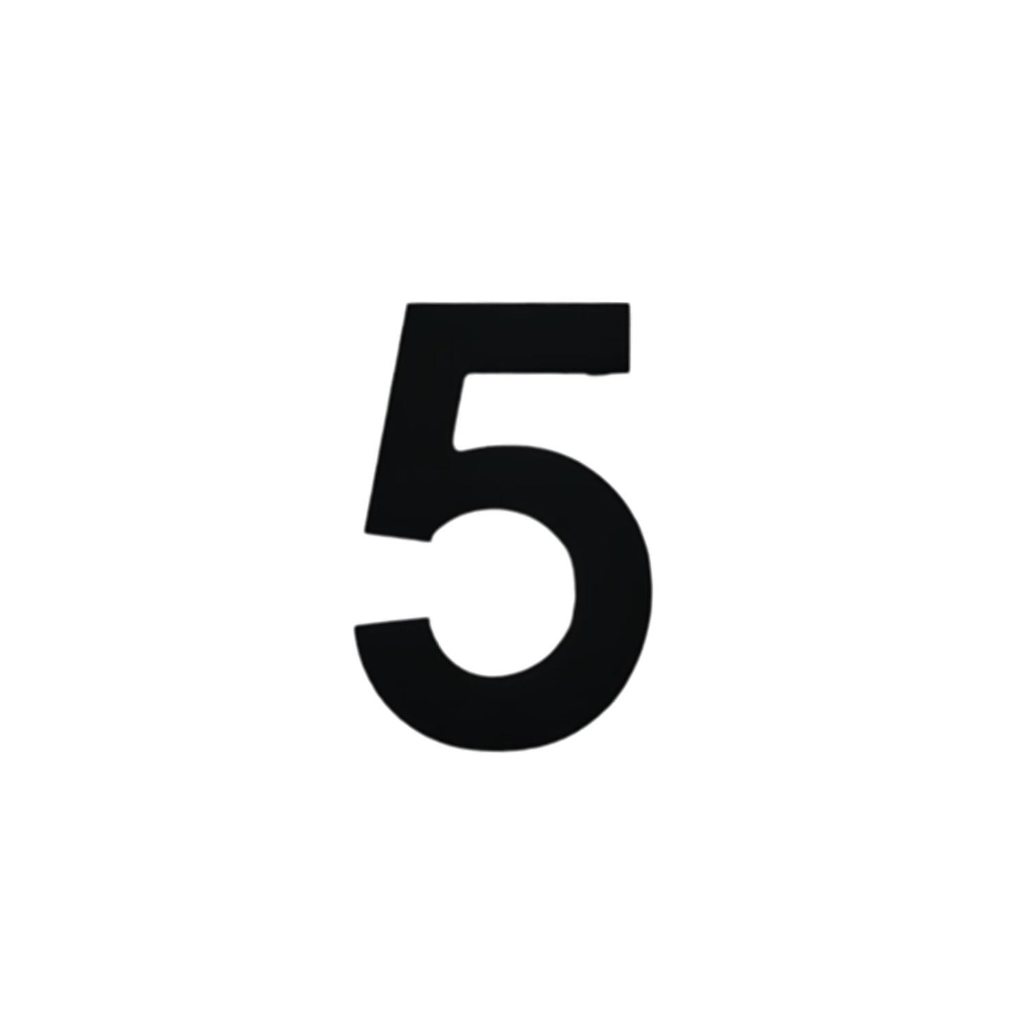 Adhesive Black Numeral #5 50mm