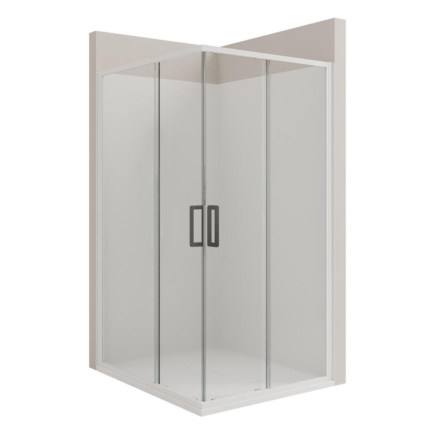 Left Hand 2 Side Flat Wall Shower 1200 x 1000mm Gun Metal