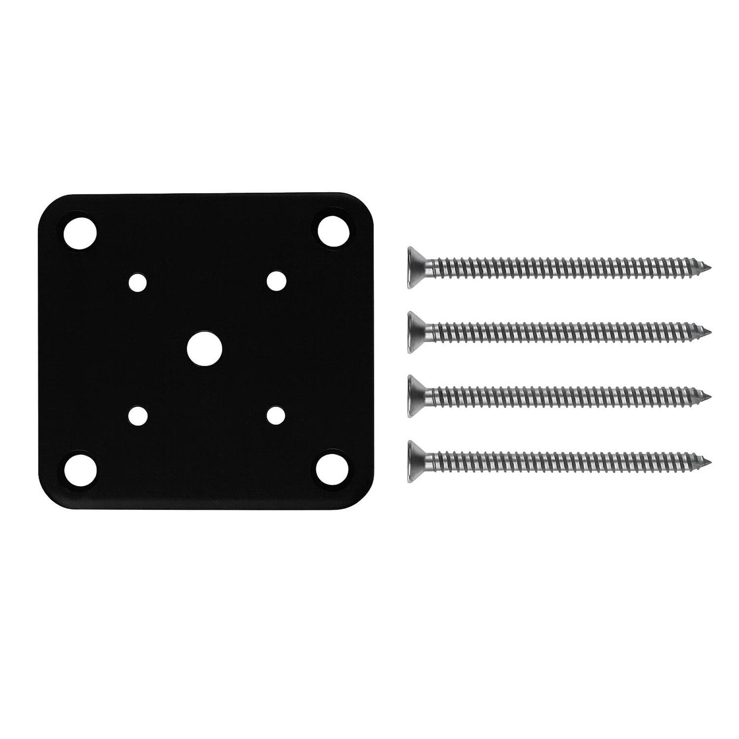 Xpress Fence Post Base Plate for 50 x 50mm Post  100x100mm  Satin Black