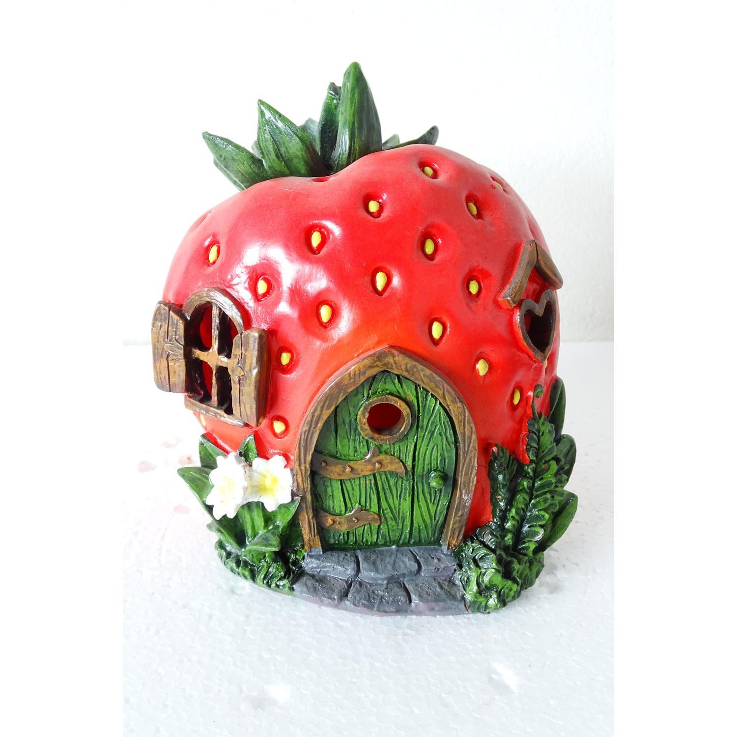 Polyresin Strawberry Fairy House