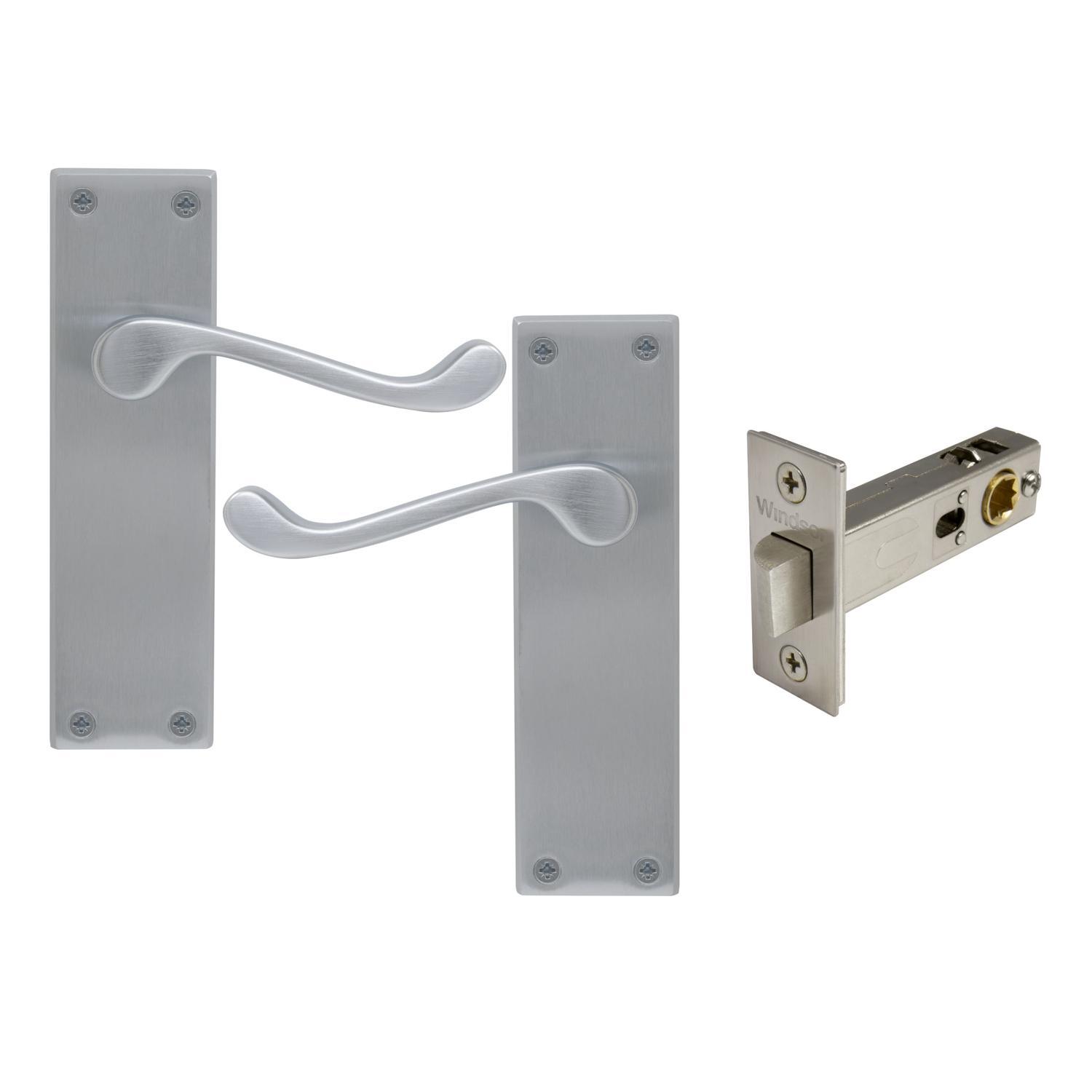 York Square Longplate Passage Set Satin Chrome