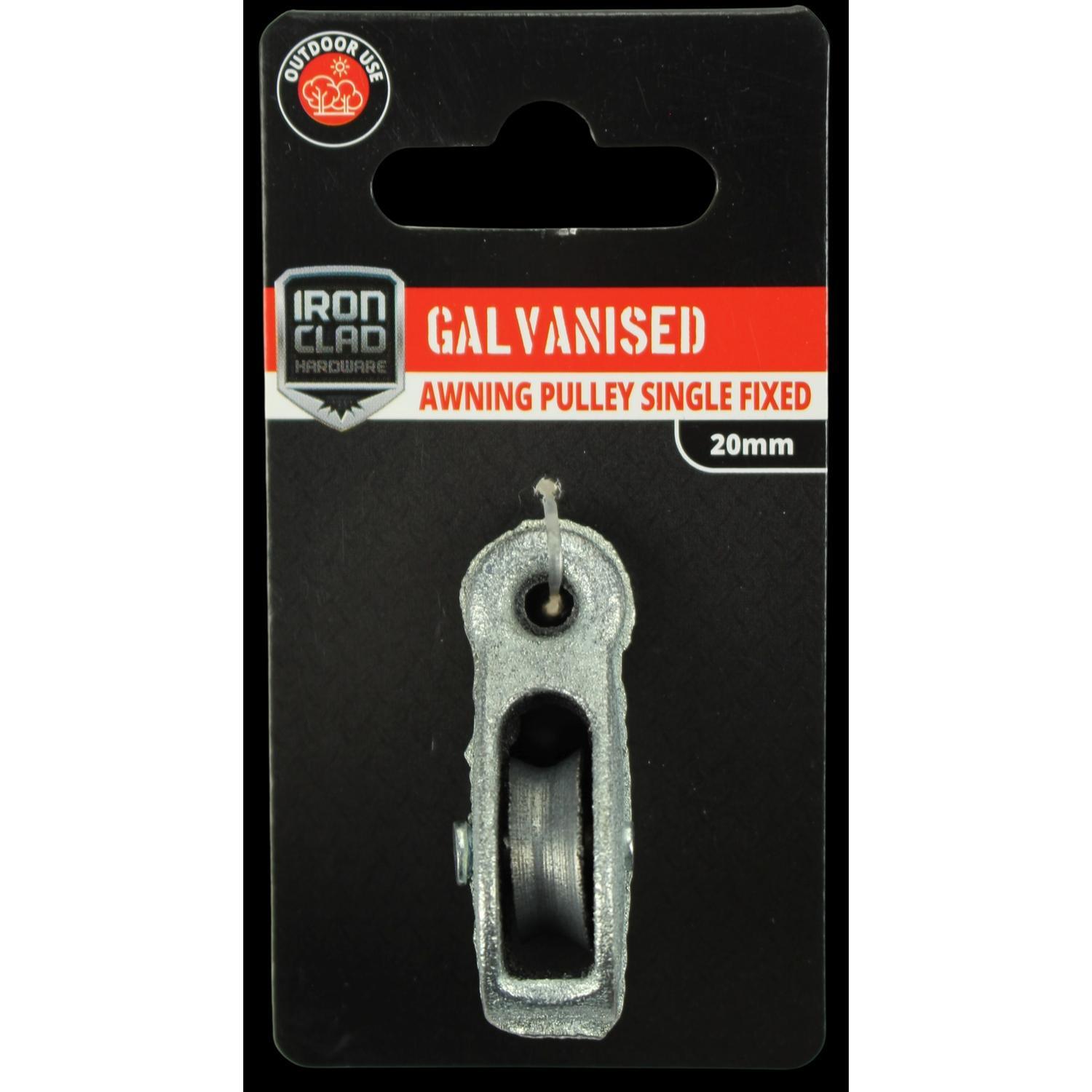 Single Fixed Awning Pulley 20mm Galvanised