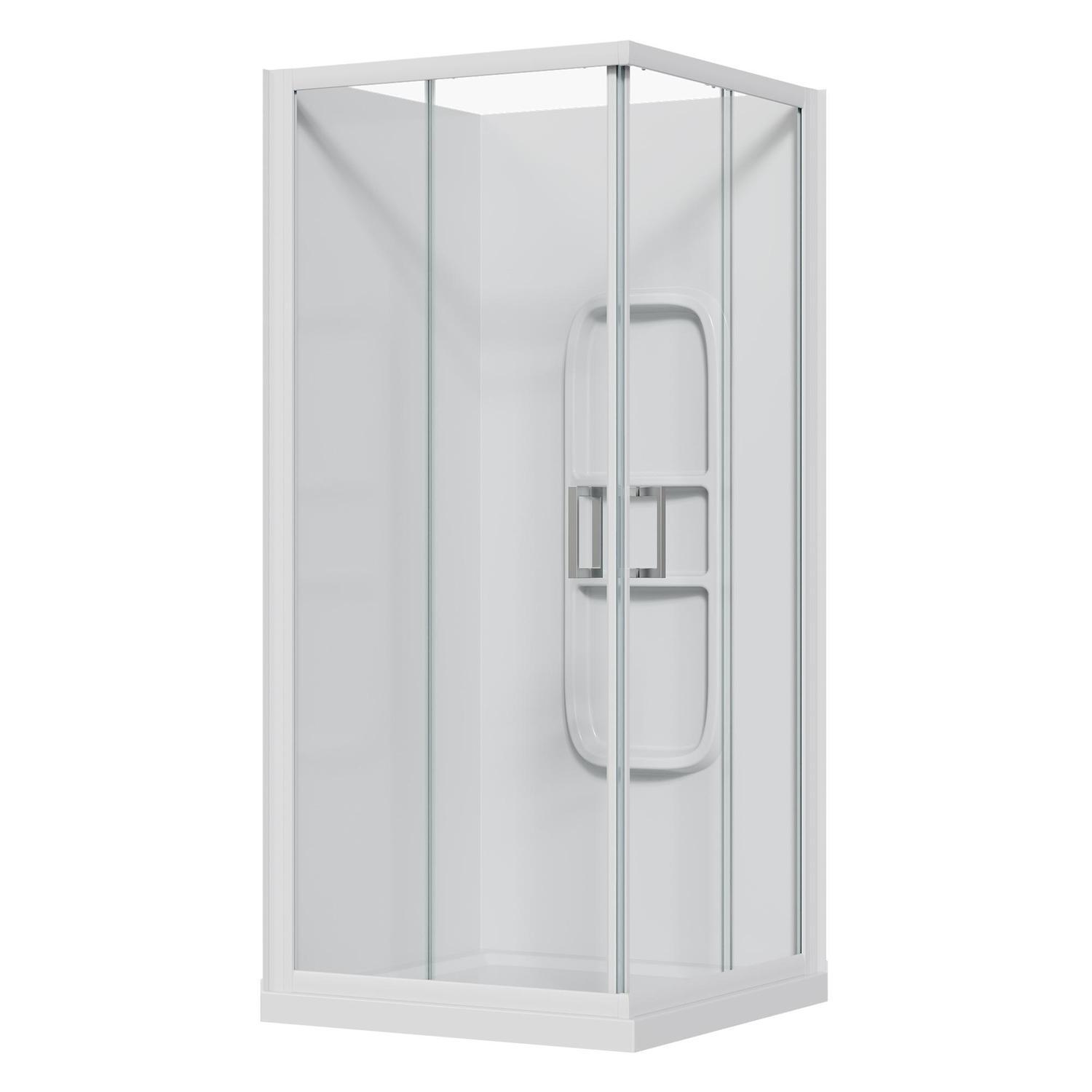 2 Sided Slider Side Mould Acrylic Shower 900 x 900 x 2015mm White