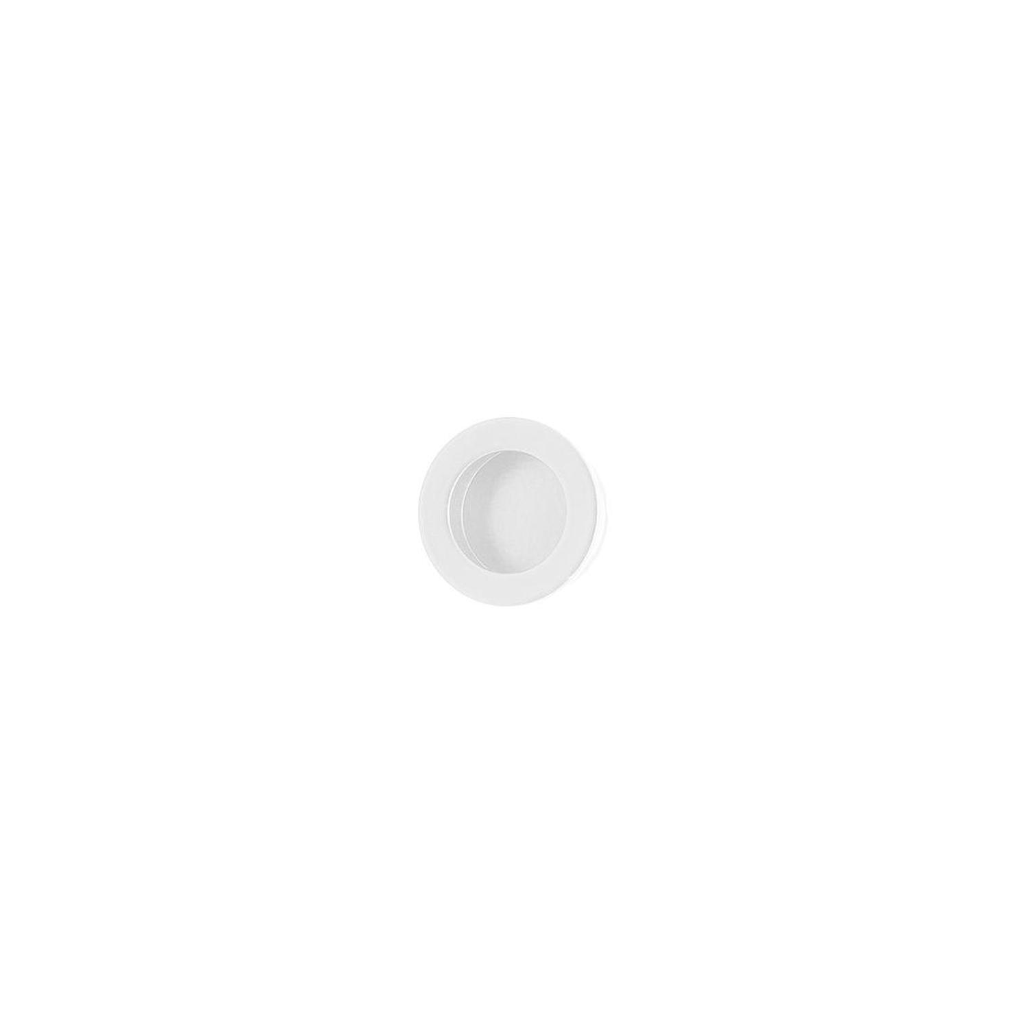 FLUSH FINGER PULL ROUND 30MM WHITE FINISH