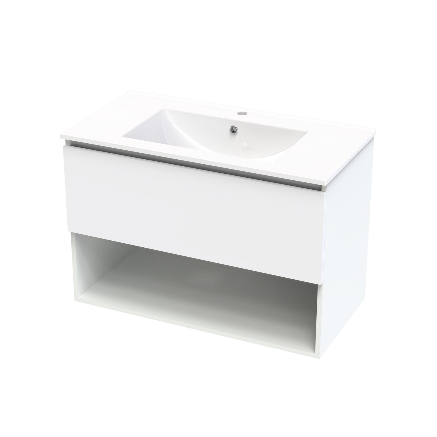 Single Drawer Open Wall Hung Vanity