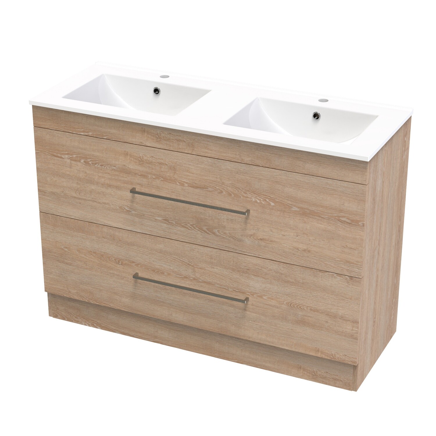 Cashmere Double Drawer Double Bowl Floor Standing Vanity
