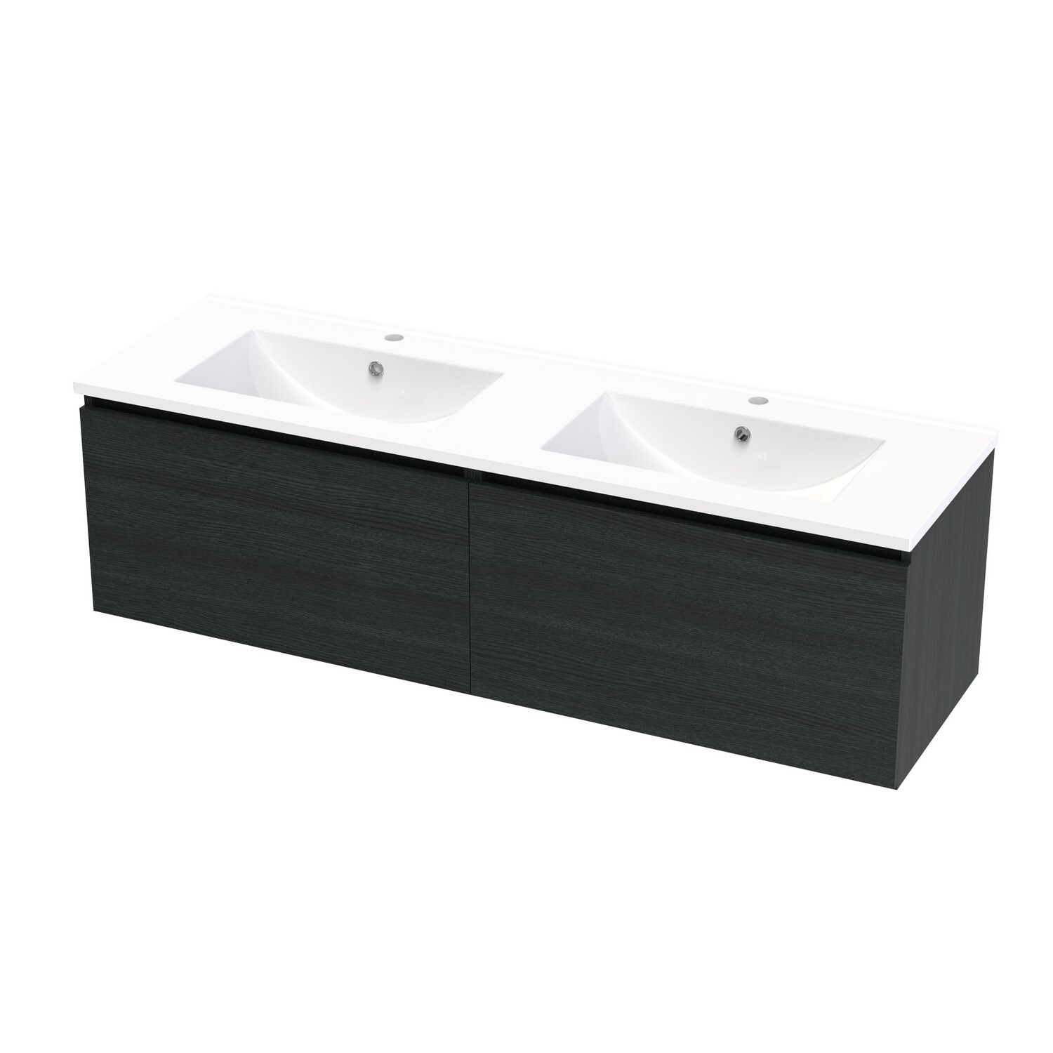 Single Drawer Double Bowl Wall Hung Vanity
