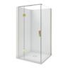 Solara 1010 x 1010mm 2-Wall White Tray, Liner and Brushed Gold Hinged Screen Package
