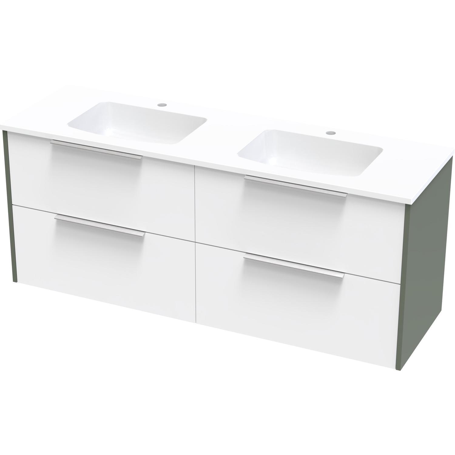 Nikau Grove 1500Db Double Drawer Wall Ultra Gloss White/Colour